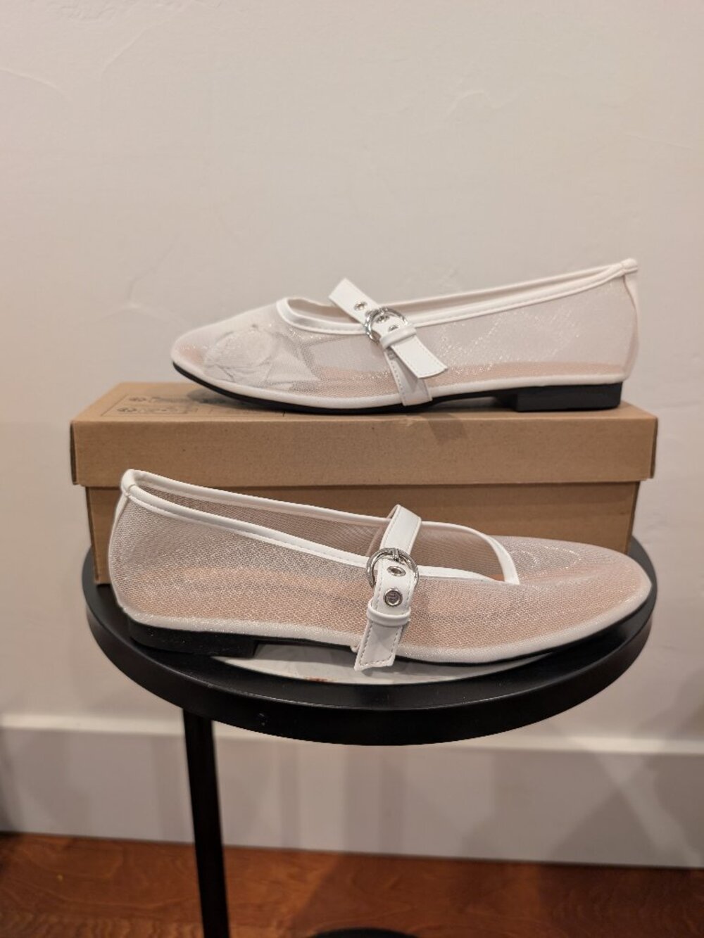 Leopard Mesh Dress Shoe • White Slip‑On • Size 8.5 • NIB